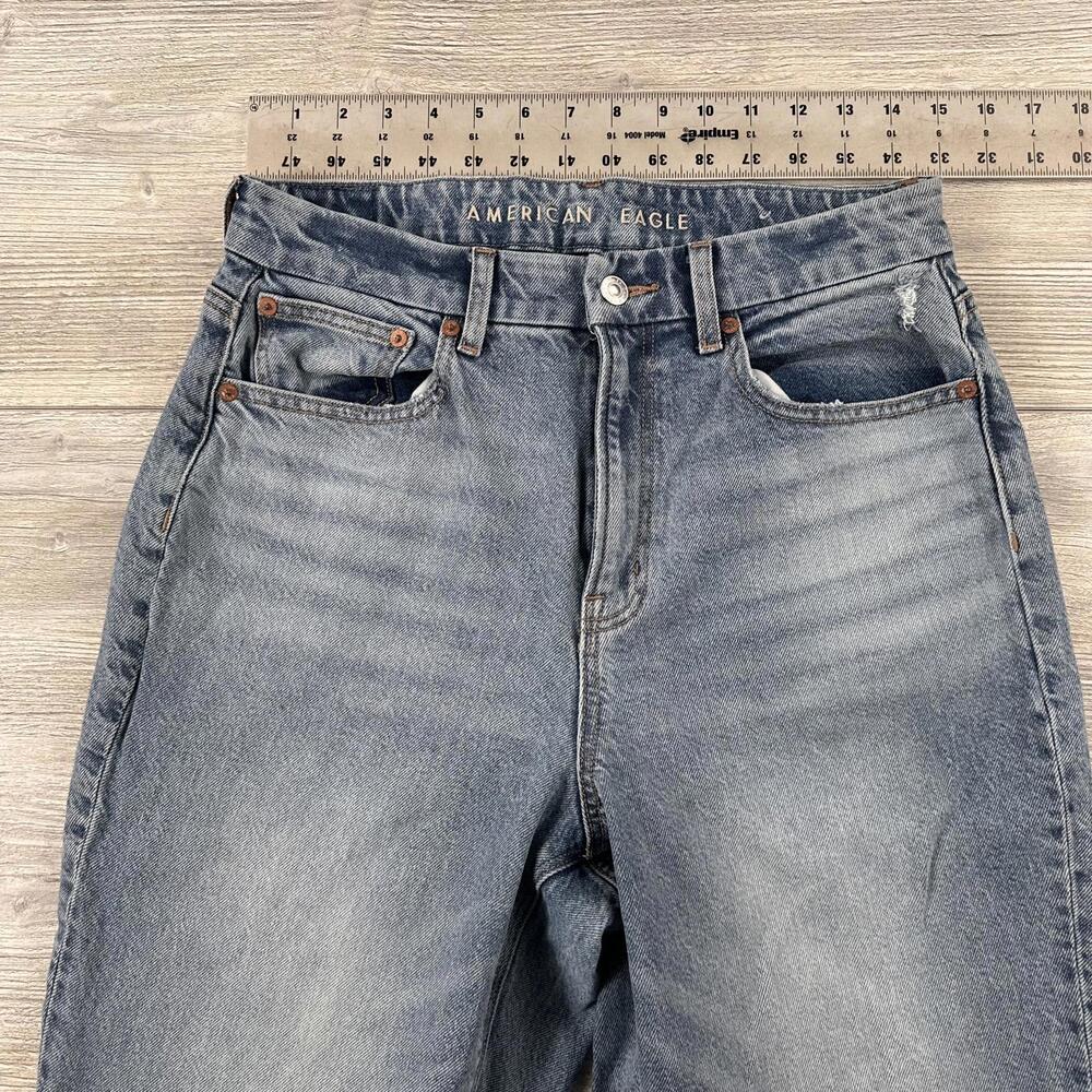 American Eagle Jeans Womens 8 Reg 30x30 Light Wash Curvy 90's Bootcut Rayon Y2K - Picture 3 of 8
